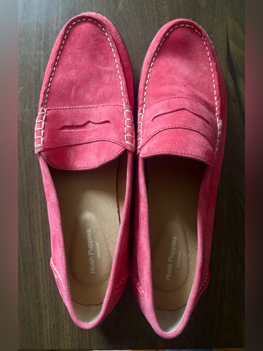 Hush Puppies Hot Pink Suede Penny Loafers New